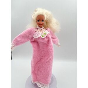 Vintage Bedtime Barbie Doll Figure Blonde Soft Body Toy 1993 Mattel